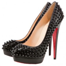 Pantofi cu platformă Christian Louboutin Bianca Spikes 140mm, negri Pantofi cu platformă Christian Louboutin Bianca Spikes 140mm, negri