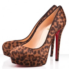 Pantofi Christian Louboutin Bianca 140mm cu platformă și leopard