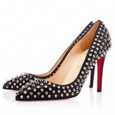 Pantofi Christian Louboutin Pigalle Spikes 100mm cu toc negru Pantofi Christian Louboutin Pigalle Spikes 100mm cu toc negru
