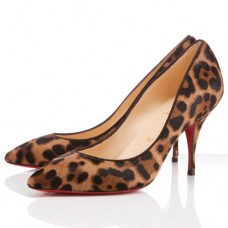 Pantofi Christian Louboutin Piou Piou 80mm cu imprimeu leopard