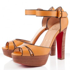Sandale Christian Louboutin Woodaola 120mm portocalii Sandale Christian Louboutin Woodaola 120mm portocalii