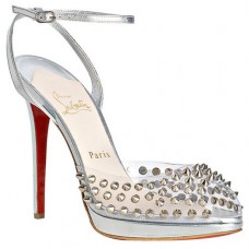 Sandale Christian Louboutin Jeannette Spiked 120mm argintii Sandale Christian Louboutin Jeannette Spiked 120mm argintii