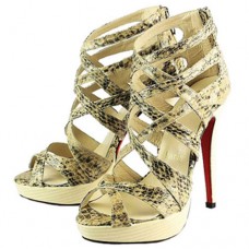 Sandale Christian Louboutin Balota 140mm din piele întoarsă, model Python