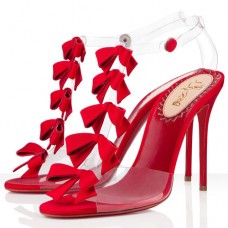 Sandale Christian Louboutin cu imprimeu Bow Bow 100 mm, roșii