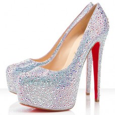 Pantofi Christian Louboutin Daffodile Strass 160mm cu platformă Aurora Boreale