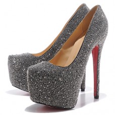 Pantofi Christian Louboutin Daffodile Strass 160mm Platformă Hematite