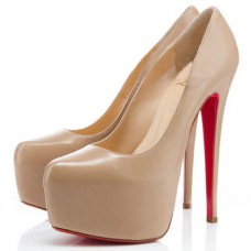Pantofi cu platformă Christian Louboutin Daffodile 160mm, culoare nud