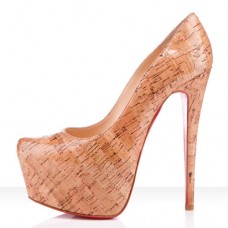 Pantofi cu platformă Christian Louboutin Daffodile 160mm, culoare naturală