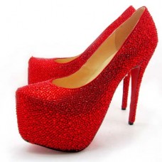 Pantofi Christian Louboutin Daffodile cu platformă 160mm, culoare Rouge Lipstick