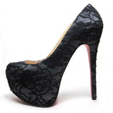 Pantofi cu platformă Christian Louboutin Daffodile 160mm, negri