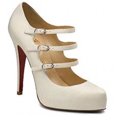 Pantofi Christian Louboutin Dillian 120mm Mary Jane, albi Pantofi Christian Louboutin Dillian 120mm Mary Jane, albi