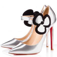 Pantofi Christian Louboutin Pensee 120mm Mary Jane, argintii Pantofi Christian Louboutin Pensee 120mm Mary Jane, argintii