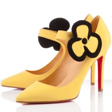 Pantofi Christian Louboutin Pensee 100mm Mary Jane, model Canari Pantofi Christian Louboutin Pensee 100mm Mary Jane, model Canari