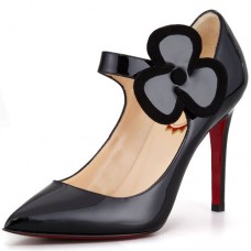 Pantofi Christian Louboutin Pensee Mary Jane 100mm Negri Pantofi Christian Louboutin Pensee Mary Jane 100mm Negri
