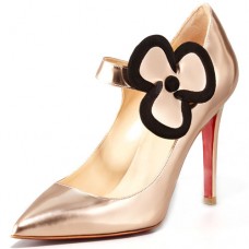 Pantofi cu toc Christian Louboutin Pensee 100mm Mary Jane, culoare nud Pantofi cu toc Christian Louboutin Pensee 100mm Mary Jane, culoare nud