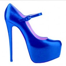 Pantofi Christian Louboutin Lady Daf 160mm Mary Jane, albastru închis