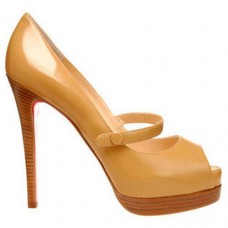 Pantofi Christian Louboutin No Barre Mary Jane 140mm maro Pantofi Christian Louboutin No Barre Mary Jane 140mm maro