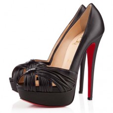 Pantofi Christian Louboutin Jenny 140mm cu vârful deschis, negri
