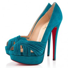 Pantofi Christian Louboutin Jenny 140mm cu vârf deschis, model Caraibes