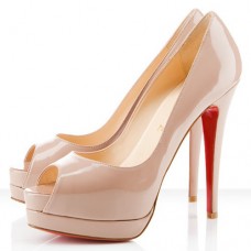 Christian Louboutin Altadama 140mm Peep Toe Pumps Nude