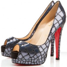 Pantofi Christian Louboutin Sobek 100mm cu vârf deschis, bleumarin Pantofi Christian Louboutin Sobek 100mm cu vârf deschis, bleumarin