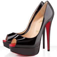 Pantofi Christian Louboutin Lady 140mm cu vârf deschis, negri