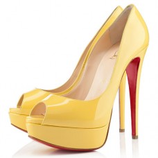 Pantofi Christian Louboutin Lady 140mm Peep Toe, Canari