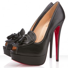 Pantofi Christian Louboutin Alta Campus 140mm cu vârful deschis, negri