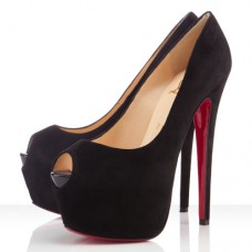 Pantofi Christian Louboutin Highness 160mm cu vârf deschis, negri