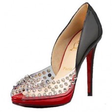 Pantofi Christian Louboutin Engin 120mm cu vârf deschis, negri