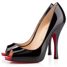 Pantofi Christian Louboutin Maryl 120mm cu vârful deschis, negri Pantofi Christian Louboutin Maryl 120mm cu vârful deschis, negri