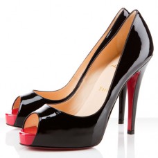 Pantofi Christian Louboutin Very Prive 120mm cu vârful deschis, negri Pantofi Christian Louboutin Very Prive 120mm cu vârful deschis, negri