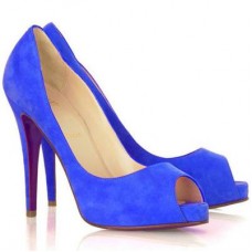 Pantofi Christian Louboutin Very Prive 120mm cu vârful deschis, albaștri Pantofi Christian Louboutin Very Prive 120mm cu vârful deschis, albaștri