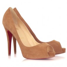Pantofi cu toc înalt Christian Louboutin Very Prive 120mm, culoare camel