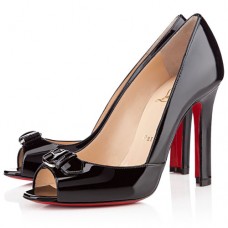 Pantofi Christian Louboutin Openbelt 100mm cu vârful deschis, negri