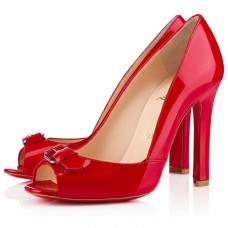 Pantofi Christian Louboutin Openbelt 100mm cu vârful deschis, roșii