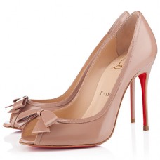 Pantofi Christian Louboutin Milady 100mm cu vârf deschis, culoare nud