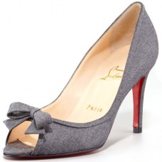 Pantofi Christian Louboutin Milady 80mm cu vârf deschis, gri deschis Pantofi Christian Louboutin Milady 80mm cu vârf deschis, gri deschis