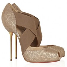 Pantofi Christian Louboutin Big Dorcet 120mm cu vârf deschis, bej