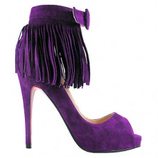 Pantofi Christian Louboutin scurti Tina Fringe 120mm pentru ocazii speciale Parme Pantofi Christian Louboutin scurti Tina Fringe 120mm pentru ocazii speciale Parme
