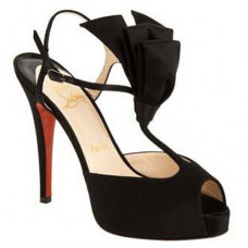 Pantofi Christian Louboutin Ernesta T-strap 100mm pentru ocazii speciale, negri Pantofi Christian Louboutin Ernesta T-strap 100mm pentru ocazii speciale, negri