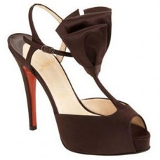 Pantofi Christian Louboutin Ernesta T-strap 100mm pentru ocazii speciale, maro Pantofi Christian Louboutin Ernesta T-strap 100mm pentru ocazii speciale, maro