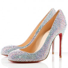 Pantofi Christian Louboutin Fifi Strass 100mm pentru ocazii speciale Aurora Boreale Pantofi Christian Louboutin Fifi Strass 100mm pentru ocazii speciale Aurora Boreale