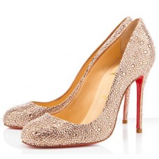 Pantofi Christian Louboutin Fifi Strass 100mm pentru ocazii speciale, culoare piersică deschisă Pantofi Christian Louboutin Fifi Strass 100mm pentru ocazii speciale, culoare piersică deschisă
