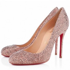 Pantofi Christian Louboutin Fifi Strass 100mm pentru ocazii speciale, culoare nud Pantofi Christian Louboutin Fifi Strass 100mm pentru ocazii speciale, culoare nud