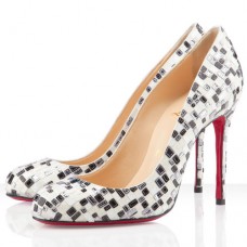 Pantofi Christian Louboutin Fifi 100mm, albi