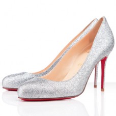 Pantofi Christian Louboutin Fifi 80mm argintii