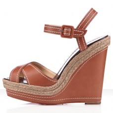 Pantofi cu platformă Christian Louboutin Almeria 120mm, culoare fauve
