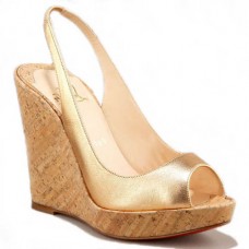Pantofi Christian Louboutin Metallic Plut 120mm cu platformă aurie