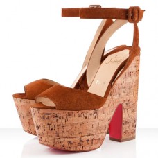 Christian Louboutin Super Dombasle 140mm Wedges Fauve